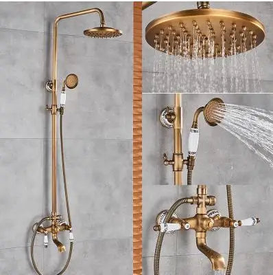 DecorBites™ Antique Brass Tub Faucet Swivel Spout Filler Hot Cold Mixer Tap