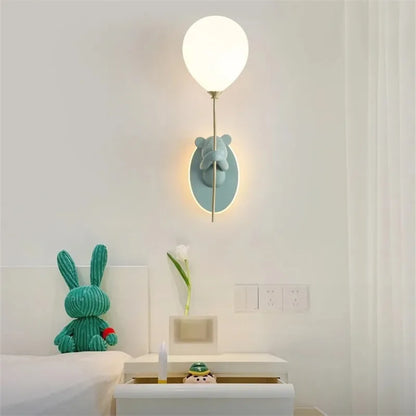 DecorBites™ Bear Balloon Wall Light: Kawaii Cartoon Lamp for Children's Room & Bedroom