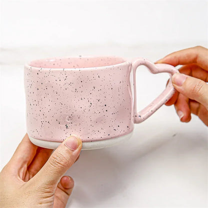 DecorBites™ Love Handle Ceramic Cup | Breakfast Tea Coffee Mug | Office Valentine's Day Gift