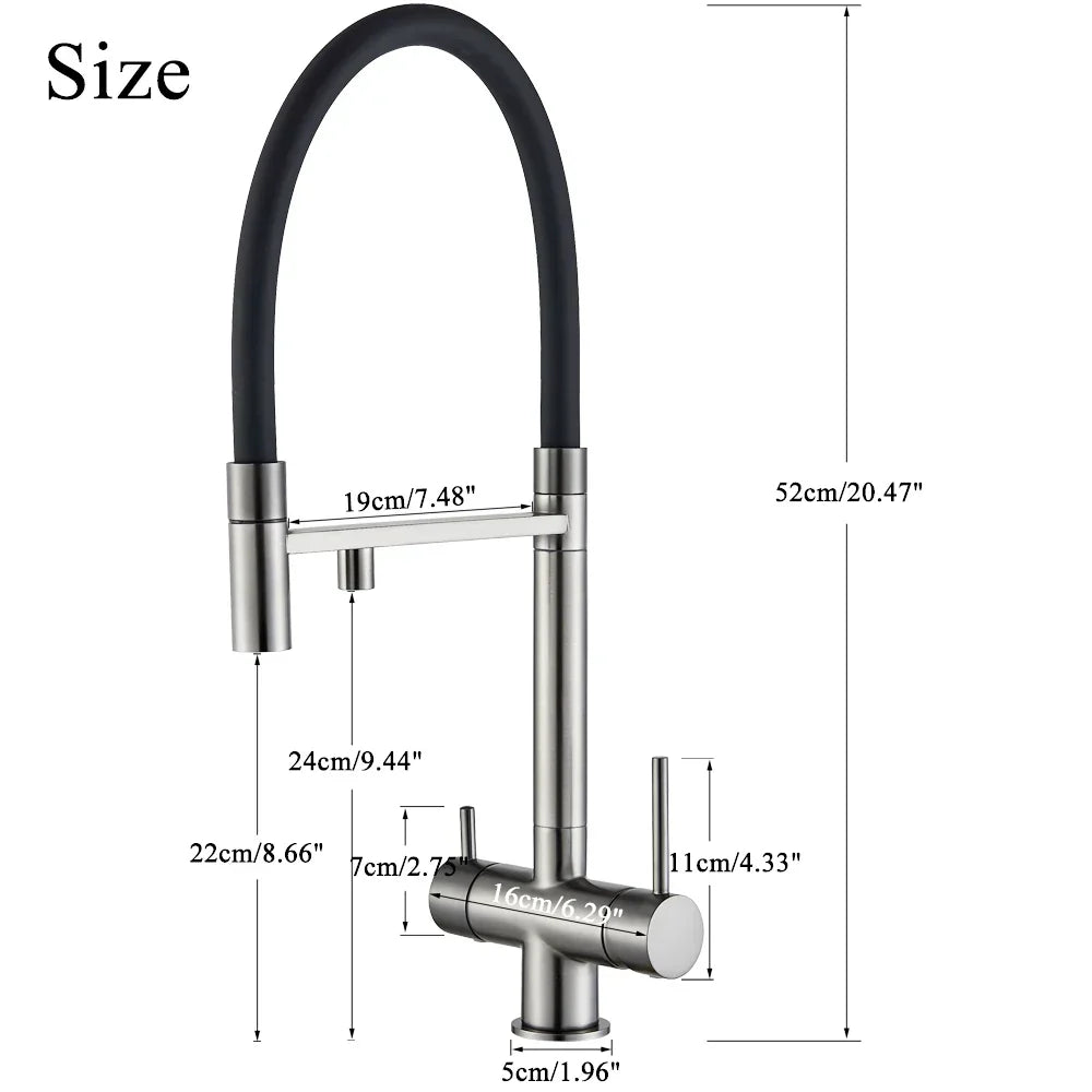 DecorBites™ Black Kitchen Faucet with Pull Down Sprayer and 2-in-1 Purification Technology