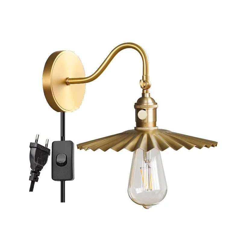 DecorBites™ Adjustable Copper Wall Sconce Edison Lamp LED - Modern Bedroom Bathroom Light