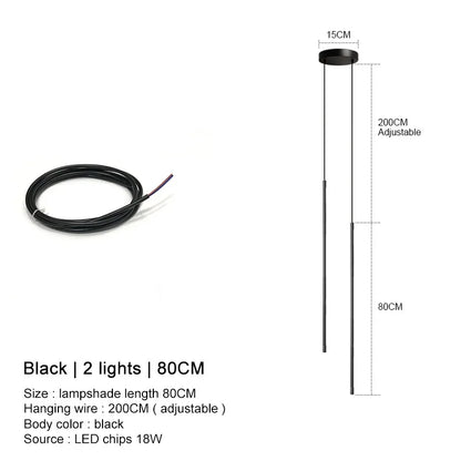 DecorBites™ Black LED Chandelier Pendant Lights for Dining Room and Bedroom