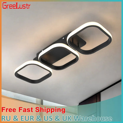 DecorBites™ Acrylic LED Ceiling Lamp: Modern Nordic Chandelier for Living Dining Room & Aisle
