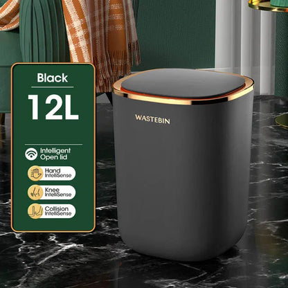 DecorBites™ 12L Smart Sensor Luxury Trash Can for Kitchen and Bathroom