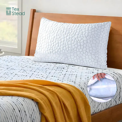 DecorBites™ Cooling Shredded Sponge Memory Foam Pillow - Medium Firm Support