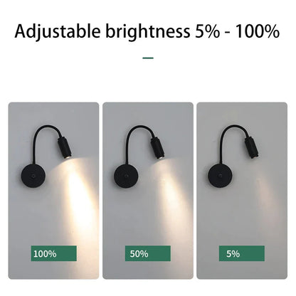 DecorBites™ Adjustable Focus LED Wall Lamp with Dimming Switch