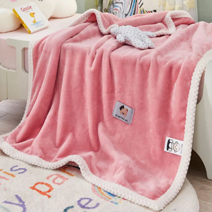 DecorBites™ Kids Flannel Nap Blanket - Lightweight & Cozy Single Bed Cover