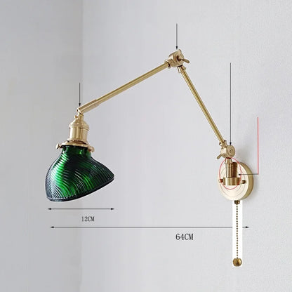 DecorBites™ Ceramic Copper LED Wall Lamp with Adjustable Long Arm Swing