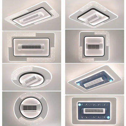 DecorBites™ LED Bladeless Ceiling Fan Dimmable Remote Modern Indoor Lightingusc