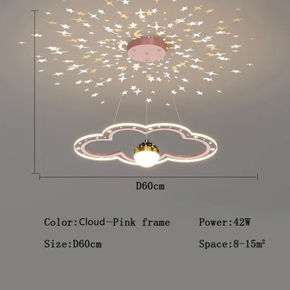 DecorBites™ Cloud Flower LED Chandelier: Kid's Bedroom Starry Sky Decorative Lighting Fixture