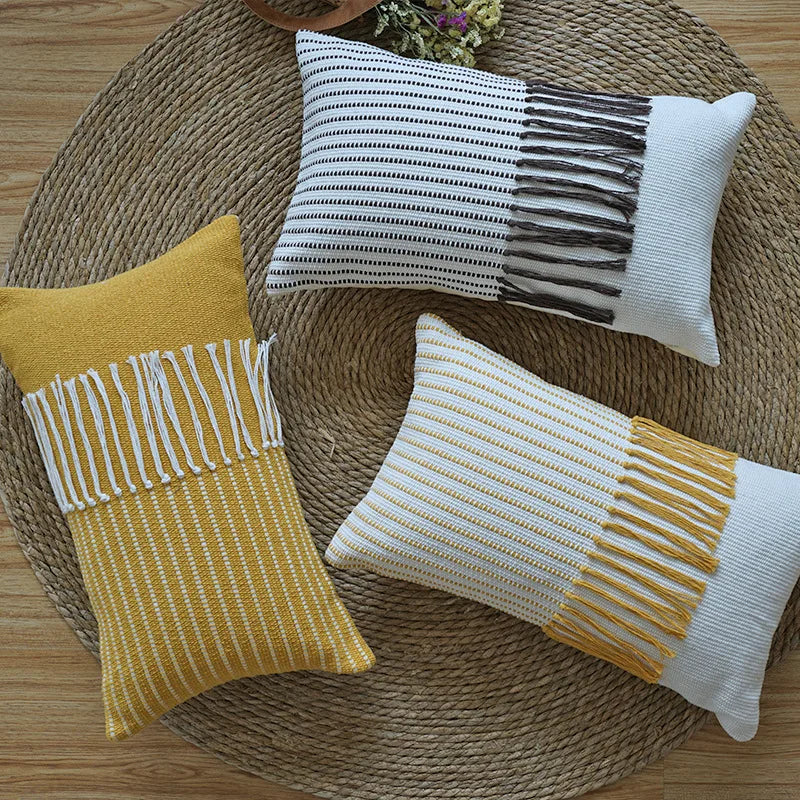 DecorBites™ Boho Moroccan Fringed Pillowcase for Home, Office, Car, Sofa Decoration