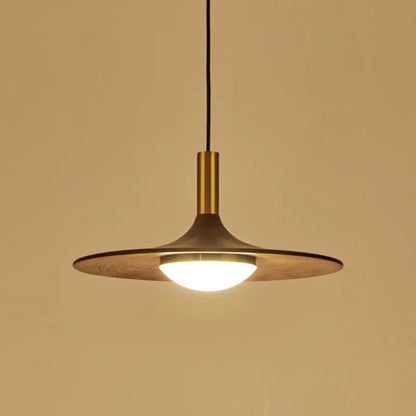 DecorBites™ Flying Saucer Solid Wood Chandelier for Restaurant, Bedroom, Cafe - Nordic Copper
