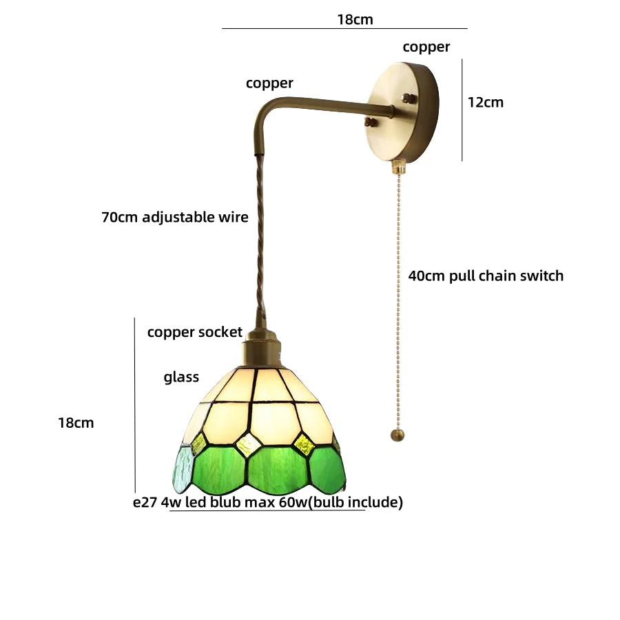 DecorBites™ Ceramic LED Wall Lights with Pull Chain Switch for Restaurant and Bedside