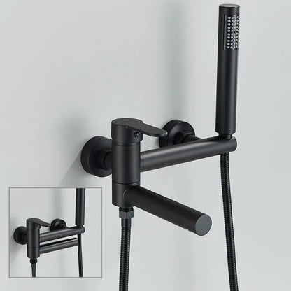 DecorBites™ Black Wall Mounted Waterfall Bathtub Faucet for Embedded In-wall Tub Shower System