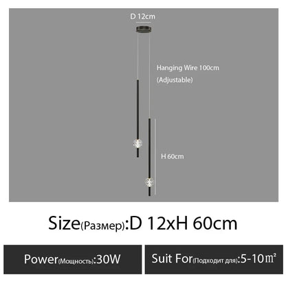 DecorBites™ Crystal LED Chandelier for Nordic Bedroom, Living Room, and TV Wall