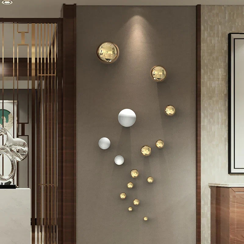 DecorBites™ Golden Stainless Steel Geometric Wall Decoration Art