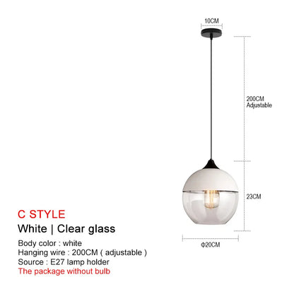 DecorBites™ Black Glass Pendant Lights: Modern Nordic Chandelier for Dining Room, Kitchen, Bedroom, and Restaurant