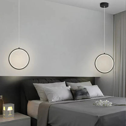 DecorBites™ Black LED Pendant Light: Elegant Bedroom Hanging Lamp, Small Chandelier