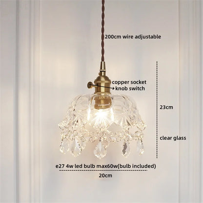 DecorBites™ Crystal Glass LED Pendant Lamp - Modern Luxury Hanging Light Fixtures