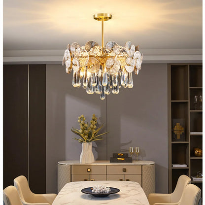 DecorBites™ Crystal Lotus Chandelier: Nordic Luxury for Home Decor, Restaurant, Hotel & Bedroom