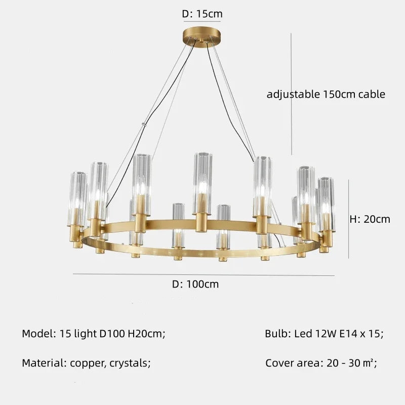 DecorBites™ Crystal Chandelier Pendant Lights - Luxury LED Lighting for Living Room