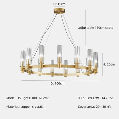 DecorBites™ Crystal Chandelier Pendant Lights - Luxury LED Lighting for Living Room
