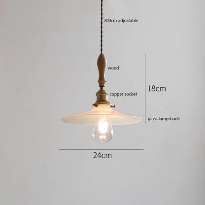 DecorBites™ Copper Ceramic LED Pendant Lamp with Wood Handle for Home Decor