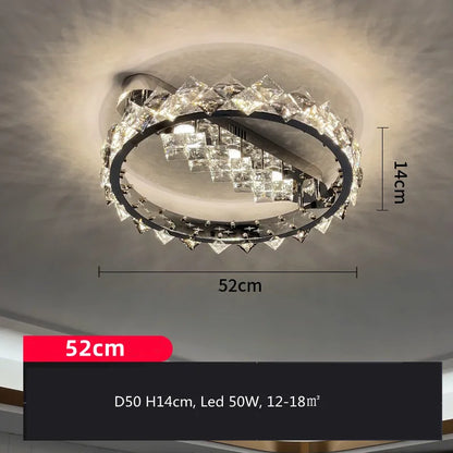 DecorBites™ Crystal Ceiling Light: Modern Luxury Stainless Steel Dimmable Fixture for Living & Dining Room