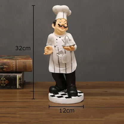 DecorBites™ Bearded Chef Resin Figure Sculpture Modern Kitchen Desk Decor Ornaments