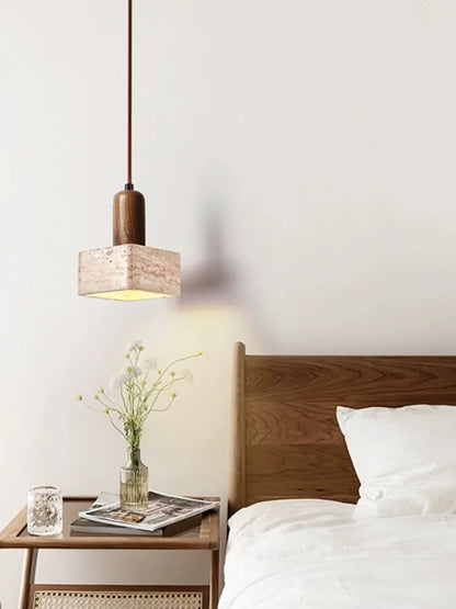 ™ Japanese Style Yellow Stone Pendant Lamp for Bedroom, Restaurant, and Bar