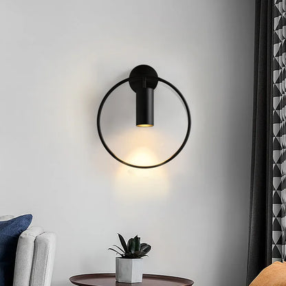 DecorBites™ Brass Gold Ring Adjustable LED Wall Sconce Light for Home Hotel Corridor