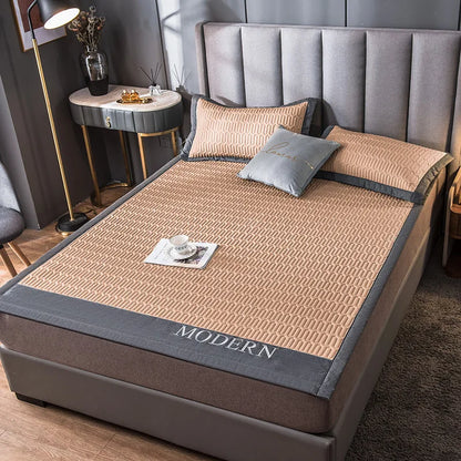 DecorBites™ Cooling Latex Bed Mat | Summer Cool Feel | Thicker & Foldable Queen Mat