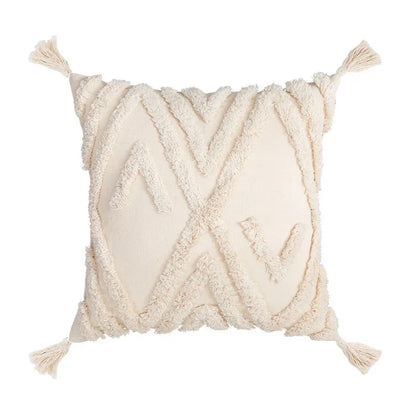 DecorBites™ Beige Boho Style Cushion Cover 45x45/30x50cm - Handmade Square Pillow Case