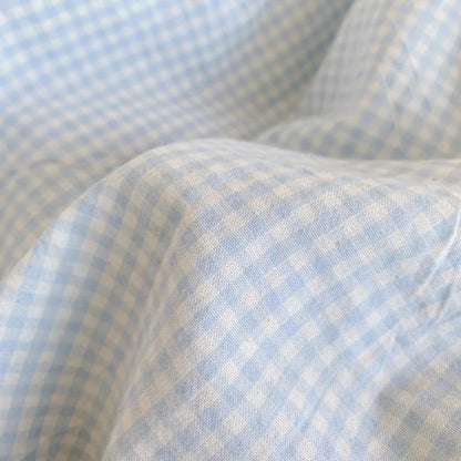 DecorBites™ Blue Pink Lattice Bedding Set: Princess Ruffles Bow, 100% Cotton Quilt Cover, Sheet, Pillowcases