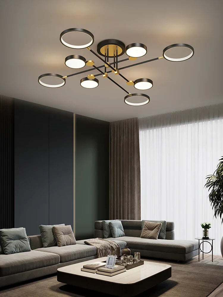 DecorBites™ LED Chandelier for Home Decor, Brightness Adjustable, Living Room, Dining Room Lighting