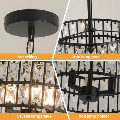 DecorBites™ Crystal Chandelier LED Pendant Light for Modern Home Decor
