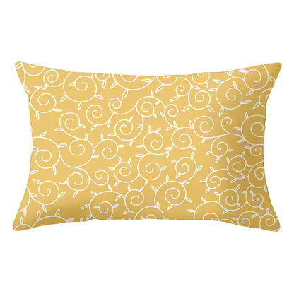 DecorBites™ Geometric Striped Curved Rectangle Pillowcase - Yellow Blue Sofa Throw Pillows