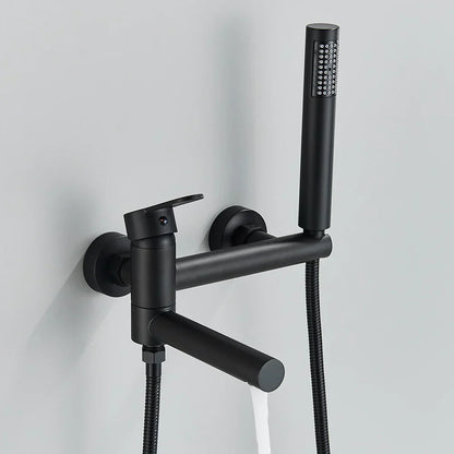 DecorBites™ Black Wall Mounted Waterfall Bathtub Faucet for Embedded In-wall Tub Shower System