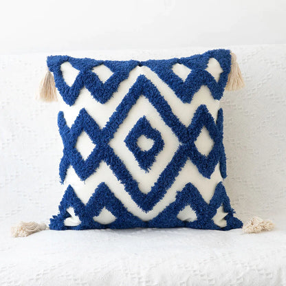 DecorBites™ Bohemian Tufted Tassel Pillow Case - Geometric Nordic Style Sofa Cushion