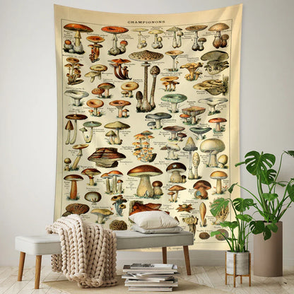 DecorBites™ Cactus & Mushroom Girl Tapestry - Hippie Boho Psychedelic Wall Art Decor