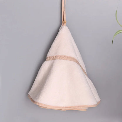 DecorBites™ Coral Velvet Hand Towel: Round Cute Style, Super Absorbent & Soft for Bath
