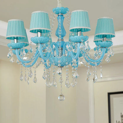 DecorBites™ Blue Crystal Pendent Lamp/Candle Chandelier for Living Room, Bedroom, Restaurant, KTV