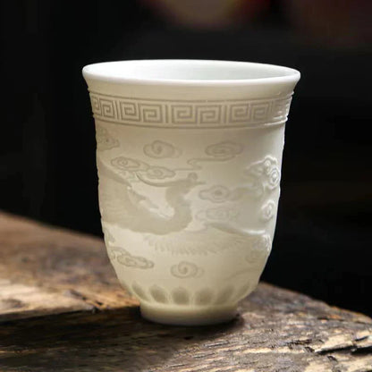 DecorBites™ Bone China Tea Cup Set | Cute Goat Fat Jade Ceramic Teacups & Mugs