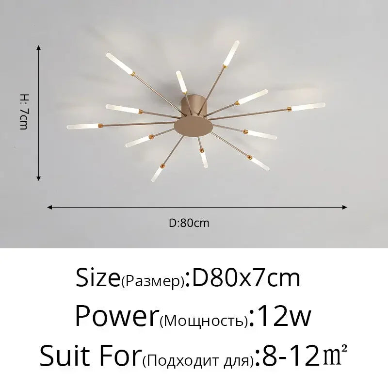 DecorBites™ Black Gold LED Chandelier: Modern Ceiling Pendant Lights for Home Living Room, Bedroom, Kitchen
