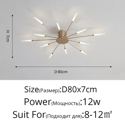 DecorBites™ Black Gold LED Chandelier: Modern Ceiling Pendant Lights for Home Living Room, Bedroom, Kitchen