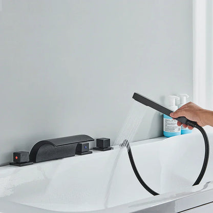DecorBites™ Black Waterfall LED Bathtub Faucet Set