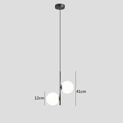 DecorBites™ Brass/Black Glass Ball LED Pendant Lights Modern Bedroom Living Room Hanging Lamps