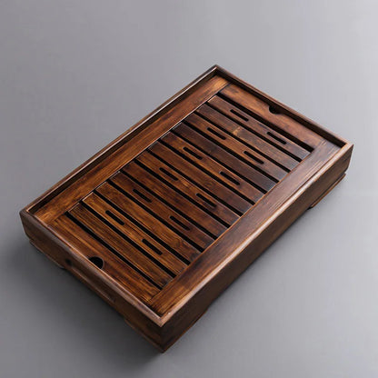 DecorBites™ Bamboo Tea Tray Drainage Storage Kung Fu Tea Set Household Board