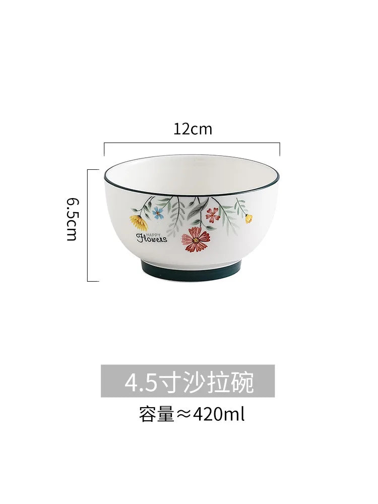 DecorBites™ Bone China Rice Noodles Bowl and Dinner Plate Set