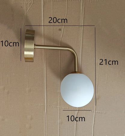 DecorBites™ Golden Glass LED Wall Lamp for Bedroom, Living Room - Nordic Design
